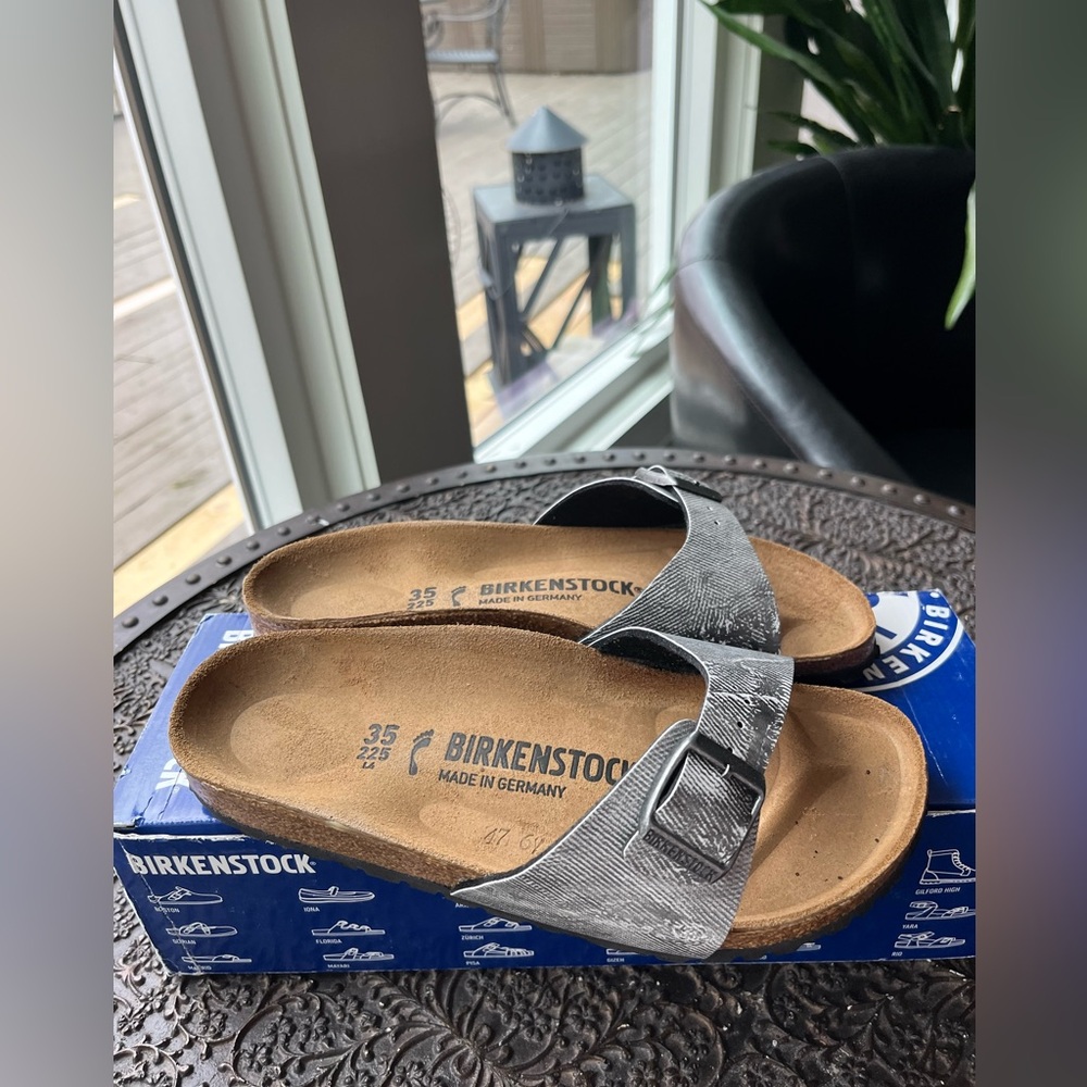BIRKENSTOCK MADRID SANDALS IN JEANS WASHED OUT GREY 35 EU (4-4.5 US)
